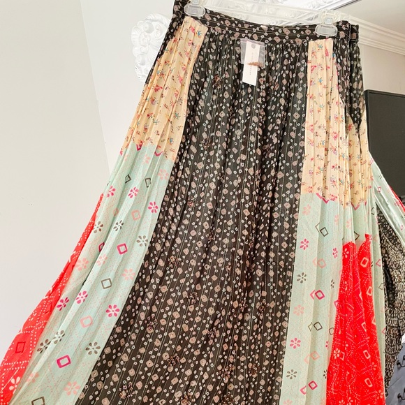 NWT $178 Anthropologie Verb by Pallavi Singhee Margot Pleated Maxi Skirt - Picture 5 of 10